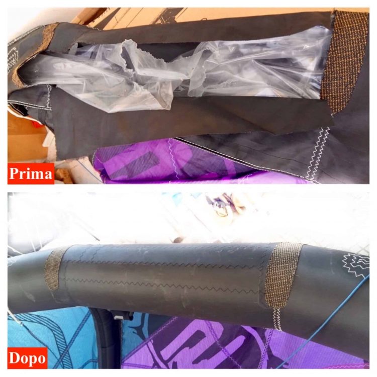riparazione scoppio leading edge kitesurf lecce