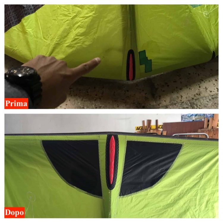 riparazione strappo kitesurf lecce