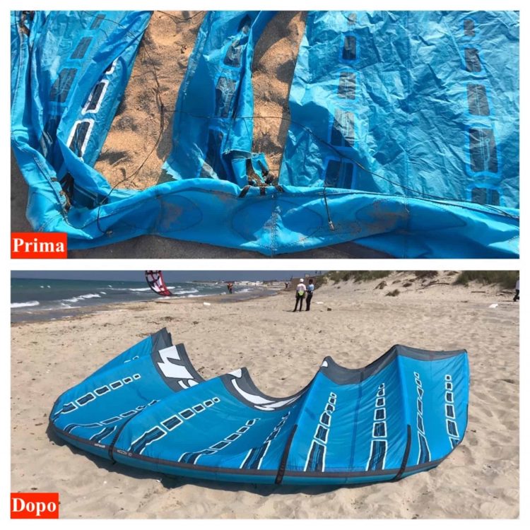 riparazione strappo kitesurf lecce